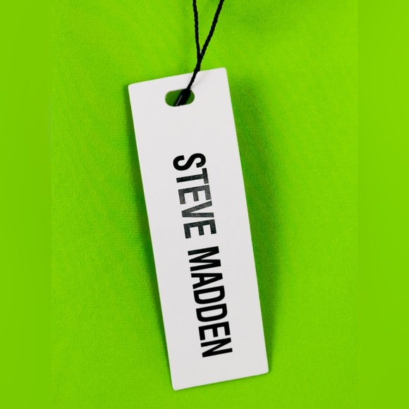 Steve Madden Lime Green “Lenny” Ruched Adjustable Spaghetti Strap Top Sm… - Picture 5 of 6
